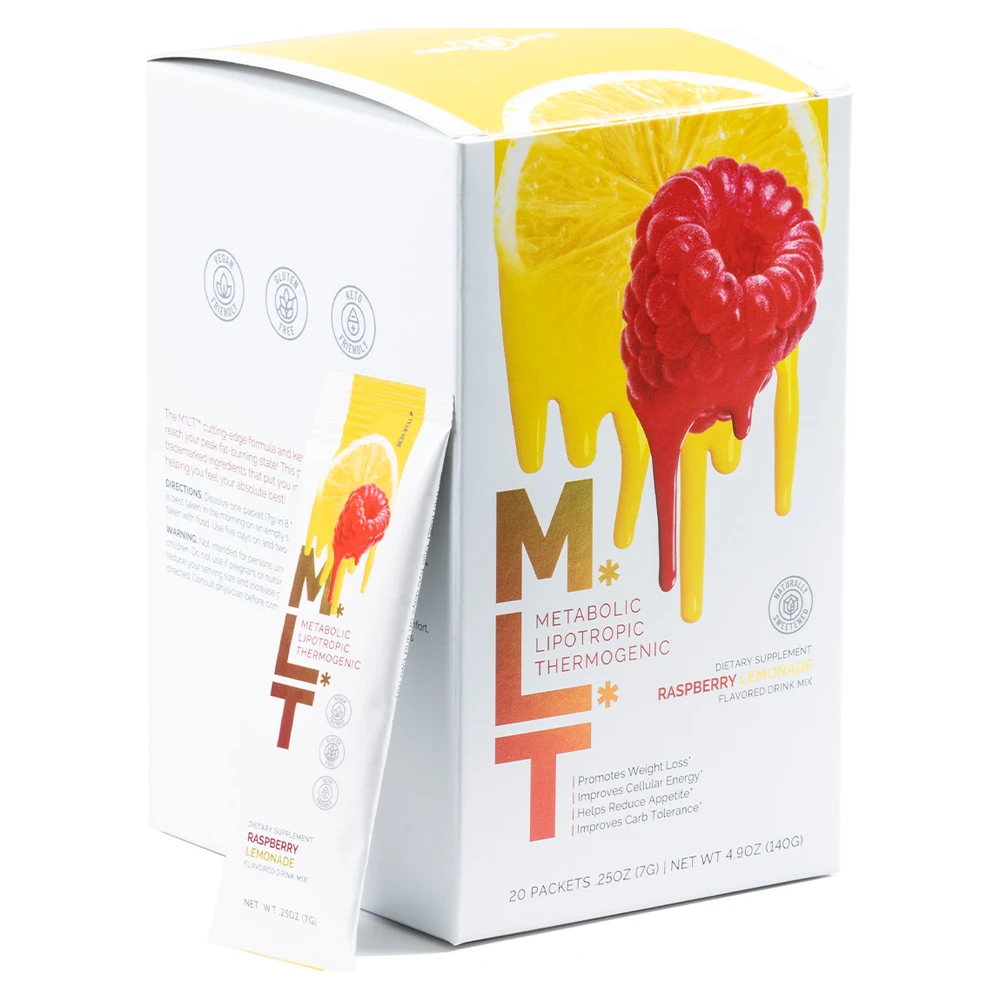 New U Life M*L*T Raspberry Lemonade naturally sweetened drink mix canister