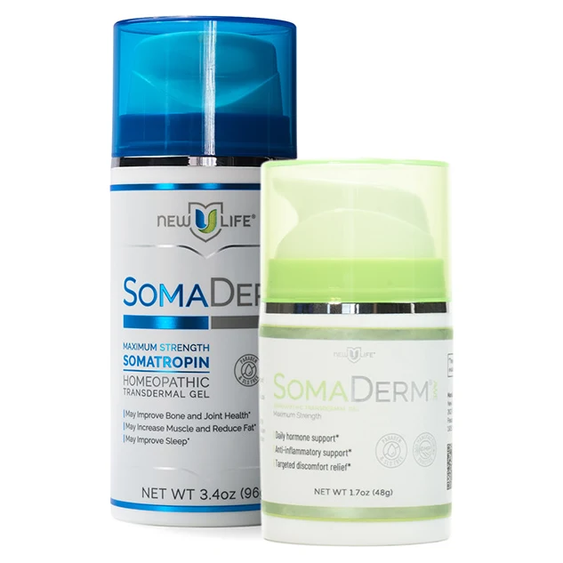 New U Life SomaDerm and SomaDerm+ AWE Combo Pack – two topical gel bottles