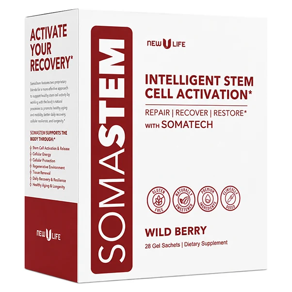 New U Life SomaStem Wild Berry gel sachets box