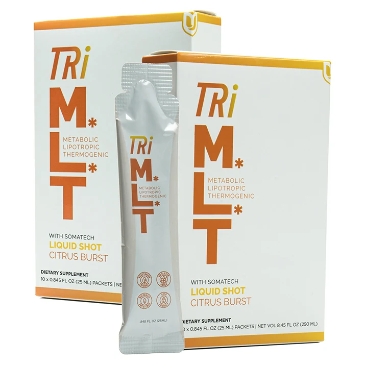 New U Life TRi-M*L*T Citrus Burst liquid shot sachets – two 10-count boxes