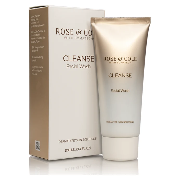 Rose & Cole Cleanse Facial Wash foaming gel cleanser tube and box