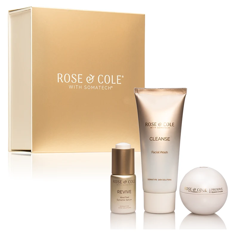 Rose & Cole Essentials Kit – Dynamic – 3-piece Rose & Cole skincare set with gold box