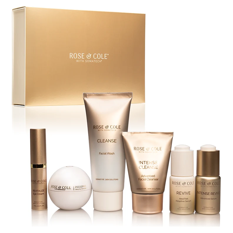 Rose & Cole Luxe Kit – Adaptive – 6-piece Rose & Cole skincare set with gold box